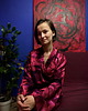 sukienki maxi damskie Jedwabiste KIMONO/SUKIENKA kopertowa autorski print AURORA 100% WISKOZA PREMIUM 9