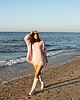 swetry damskie  Sweter handmade oversize  z wełną  pudrowy róż 1