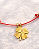 złote naszyjniki Naszyjnik czerwony sznurek koniczynka 2