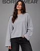 bluza bez kaptura damska Longsleeve  Boxy Fit-Szary 1