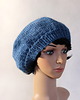czapki damskie Jeans - beret zrobiony na drutach 1
