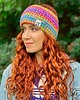 czapki damskie Opaska handmade Tęcza Fiolet 1