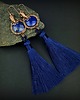 kolczyki wire wrapping Długie kolczyki z lapis lazuli i chwostem 6