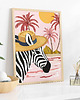 plakaty Plakat Zebra w kapeluszu na tropikach 1