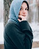 czapki damskie PUSZCZYK - Puchaty Kaptur Balaklava  Wełna Merino z Bawełna Baby Blue 2