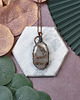 wisiory Miedziany wisiorek wire wrapping z kwarcem z rutylem #228 1