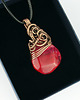 wisiory Wisiorek wire wrapping z różowym agatem 3