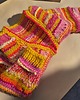 swetry damskie  Kolorowy sweter alpaka merino Pink Explosion z guziczkami 8