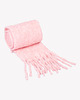 szale damskie Ciepły szalik damski różowy z frędzlami 40x190 cm 1