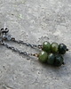 kolczyki wire wrapping Nefryty  na łańcuszku - kolczyki 1