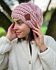 czapki damskie Czapka merino oversize THIS IS IT "Pudrowy róż" 4