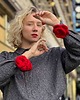 spinki i klamry do włosów 100% MERINO Czerwona RÓŻA SPINKA BROSZKA PIN 2