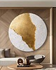 obrazy Obrazy okrągłe do salonu - szczotkowane złoto 1