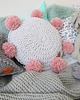 poduszki plecione Okrągła poszewka bawełniana z pomponami 3