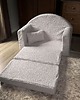 meble do pokoju dziecka Futrzana rozkładana mini sofa z imieniem szara 2