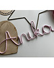 pokój dziecka - różne Personalizowany napis ze sznurka bawełnianego I drutu 4 literki 6
