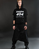 t-shirt damskie Czarny longsleeve z kapturem i nadrukiem ERROR 404 2