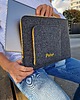 akcesoria - inne Etui na laptopa PERSONALIZACJA ciemnoszare żółty zamek i haft 5