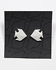 kolczyki ceramiczne Kolczyki z Porcelany Origami Rybki Duże Białe 3