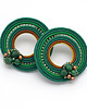 kolczyki soutache Ciemnozielone koła 2