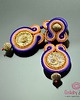 kolczyki soutache Fioletowo rude kolczyki sutasz 4