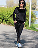 komplety damskie Dres damski welurowy czarny 1