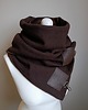 szale damskie Szal wełniany ze skórą, Komin Unisex  Brązowy 3