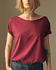 t-shirt damskie Zgaszony Bordo Oversize Bez Nadruku 1