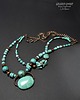 naszyjniki - inne Turkusowy naszyjnik w stylu boho unikat handmade 1
