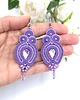 kolczyki soutache Kolczyki sutasz lawendowe fioletowe Verra długie z kryształkami 1