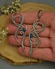 kolczyki wire wrapping Duże kolczyki kwarc niebieski wire wrapping 4