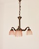 lampy wiszące Żyrandol Art Deco z brązu, lata 20. 6