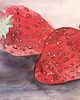 obrazy WYPRZEDAŻ SZTUKI! Akwarela Truskawki oryginalny obraz 300g 21x30 cm 2