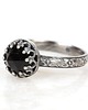 Pierścionki srebrne Srebrny oksydowany pierścionek Princess ze spinelem w stylu Vintage 2