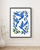plakaty PLAKAT ptaki , abstrakcja, matisse, niebieski 4