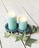 świeczniki i świece Świecznik ceramiczny na dwie świece turkusowy 2