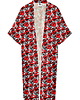 szlafroki damskie KIMONO czerwone / szlafrok ślubny/ sukienka, autorski wzór maki 100% wiskoza 5