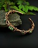 bransoletki wire wrapping Miedziana bransoleta mankietowa z turkusem afrykańskim 2