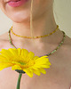 chokery CHOKER VERA z granatem i literką - pozłacany 1