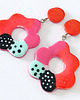kolczyki z masy plastycznej Duże Kolczyki Pomarańczowe Kwiaty 1