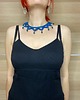chokery Morski petrol choker naszyjnik koronkowy 7