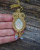 wisiory Złoty wisiorek soutache 3