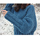 swetry damskie  Niebieski sweter handmade moher z wełną 2