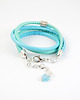 bransoletki skórzane Bransoletka - Niebieskie serce - owijana 1