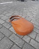 torby XXL Kamelowa zaokrąglona skórzana torba na ramię 3