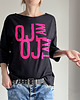 t-shirt damskie Oj tam Długi czarny Oversize 3