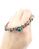 bransoletki wire wrapping Miedziana bransoleta mankietowa z chryzokolą 9