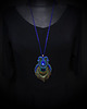 wisiory Peacock eye- wisior soutache z piórami 2