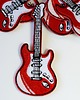 naszywki na ubrania Naszywka naprasowanka GITARA ELEKTRYCZNA CZERWONA termo haft 4x9,6cm 2
