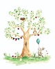 obrazy i plakaty do pokoju dziecięcego Plakat Drzewo z królikiem 1